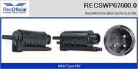 RECOFICIAL SWP676000 - Equipamiento de vehículo: para vehículos sin lavaparabrisas trasero<br>Tensión [V]: 24<br>Tipo de bomba: Bomba doble<br>