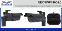 RECOFICIAL SWP740040 - Equipamiento de vehículo: para vehículos con lavaparabrisas trasero<br>Tensión [V]: 12<br>Tipo de bomba: Bomba doble<br>Versión: .0<br>para fabricante volante: CITROËN<br>para fabricante volante: FIAT<br>para fabricante volante: MERCEDES-BENZ<br>para fabricante volante: NISSAN<br>para fabricante volante: OPEL<br>para fabricante volante: PEUGEOT<br>para fabricante volante: RENAULT<br>