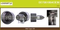 FLAMAR VHF510037VW - Equipamiento de vehículo: para vehículos sin aire acondicionado<br>Tensión [V]: 12<br>Restricción de fabricante: MAHLE<br>Vehículo con dirección a la izquierda / derecha: para vehic. dirección izquierda<br>Versión: HQ<br>Fabricante: AUDI<br>