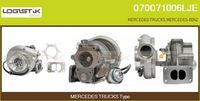 FLAMAR TCF710036KW - Restricción de fabricante: BORGWARNER<br>Tipo de sobrealimentación: Turbocompresor de gases de escape<br>Vehículo con dirección a la izquierda / derecha: para dirección izquierda/derecha<br>Versión: KW<br>Fabricante: MERCEDES-BENZ<br>Especificación del turbocompresor: S410<br>