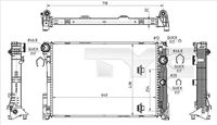 NRF 550356 - para el tipo de serie del modelo: E500<br>Material: Aluminio<br>Calefacción / Refrigeración: para vehículos con radiador combinado agua/aceite<br>Longitud de red [mm]: 640<br>Ancho de red [mm]: 438<br>Profundidad de red [mm]: 34<br>Tipo radiador: Aletas refrigeración soldadas<br>