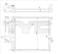 NRF 53426A - Material: Aluminio<br>Longitud de red [mm]: 440<br>Ancho de red [mm]: 326<br>Profundidad de red [mm]: 34<br>Artículo complementario / información complementaria 2: con piezas de montaje<br>Tipo radiador: Aletas refrigeración soldadas<br>