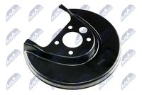 NTY HTO-VW-004 - Lado de montaje: Eje trasero, derecha<br>Material: Chapa de acero<br>para diámetro disco de freno [mm]: 256<br>para OE N°: 1J0615610<br>