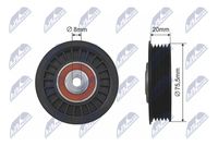 NTY RNK-AU-010 - Unidades accionadas: Compresor de climatización<br>Ancho [mm]: 19<br>Diámetro exterior [mm]: 60<br>Número de canales: 4<br>Número de fabricación: RNK-AU-006<br>