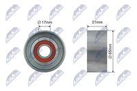 NTY RNK-HY-001 - Accionamiento rodillo tensor: automático<br>Ancho [mm]: 31<br>Diámetro [mm]: 65<br>