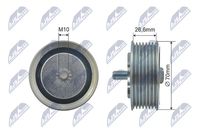 NTY RNK-NS-034 - Polea inversión/guía, correa poli V