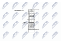 NTY NPW-BM-005 - Peso [kg]: 0,586<br>long. de embalaje [cm]: 13,2<br>Ancho de embalaje [cm]: 12,4<br>h embalaje [cm]: 3,0<br>corona de agujeros - Ø [mm]: 96<br>