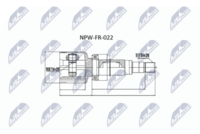 NTY NPW-FR-022 - Clase de caja de cambios: Caja de cambios manual, 6 marchas<br>Lado de montaje: lado de rueda<br>Lado de montaje: Eje delantero<br>Dentado exterior, lado de rueda: 40<br>Diámetro de junta tórica [mm]: 63<br>Tipo de articulación: Junta homocinética a bolas<br>Longitud [mm]: 114<br>Dentado int. lado diferencial, lado eje: 28<br>Superficie: recubrimiento de polvo<br>