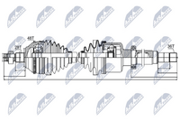 NTY NPW-FR-041 - Lado de montaje: Eje delantero, derecha<br>Longitud [mm]: 1099<br>Dentado exterior, lado de rueda: 28<br>Dentado exterior, lado de diferencial: 41<br>Número de dientes, anillo ABS: 48<br>