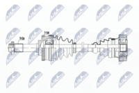NTY NPW-ME-100 - Lado de montaje: Eje delantero, izquierda<br>Lado de montaje: Eje delantero, derecha<br>Clase de caja de cambios: Caja de cambios manual, 5 marchas<br>Clase de caja de cambios: Automático, 6 vel.<br>Longitud [mm]: 626<br>Peso [kg]: 8,97<br>Dentado exterior, lado de rueda: 26<br>