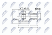 NTY NPW-MS-010 - Juego de articulación, árbol de transmisión