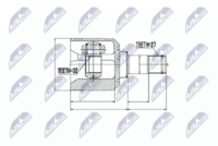 NTY NPW-MS-036 - Lado de montaje: Eje delantero<br>Lado de montaje: lado de engranaje<br>Clase de caja de cambios: Transmisión automática<br>año construcción desde: 11/2003<br>Peso [kg]: 2,09<br>