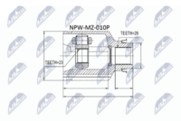 NTY NPW-MZ-010P - Juego de articulación, árbol de transmisión