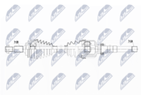 NTY NPW-PE-017 - Lado de montaje: Eje delantero, derecha<br>Longitud [mm]: 935<br>Dentado exterior, lado de rueda: 28<br>Dentado exterior, lado de diferencial: 37<br>Número de fabricación: NPW-CT-091<br>