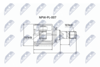 NTY NPW-PL-007 - Lado de montaje: lado de rueda<br>Lado de montaje: Eje delantero<br>Longitud [mm]: 158<br>Altura [mm]: 107<br>Peso [kg]: 2,11<br>Medida de rosca: 20x1x36<br>Dentado exterior, lado de rueda: 22<br>Dentado exterior, lado de diferencial: 28<br>Diámetro de junta tórica [mm]: 21<br>Número de dientes, anillo ABS: 29<br>Tipo de articulación: Junta homocinética a bolas<br>Long. de rosca [mm]: 36<br>Artículo complementario / información complementaria 2: con fuelle<br>Diám. int. 1 [mm]: 22<br>Diám. int. 2[mm]: 79<br>