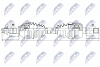 NTY NPW-PL-036 - Lado de montaje: Eje delantero, derecha<br>Longitud [mm]: 614<br>Dentado exterior, lado de rueda: 30<br>Dentado exterior, lado de diferencial: 27<br>Número de fabricación: NPW-PL-034<br>