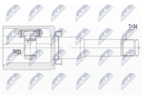 FEBEST 2116CB320AT - Trípode, árbol de transmisión