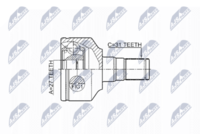 NTY NPW-VV-014 - Lado de montaje: Eje trasero<br>Lado de montaje: lado de engranaje<br>Dentado exterior, lado de diferencial: 26<br>Dentado int. diferencial, lado engranaje: 29<br>Diámetro de junta tórica [mm]: 35<br>Diámetro exterior [mm]: 71<br>Tipo de articulación: Junta homocinética a bolas<br>Número de fabricación: NPW-VV-007<br>