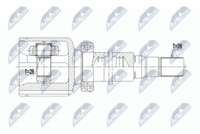 NTY NPW-VV-083 - Lado de montaje: Eje delantero, izquierda<br>Clase de caja de cambios: Transmisión automática<br>Dentado int. diferencial, lado engranaje: 28<br>Dentado exterior, lado de diferencial: 28<br>Longitud [mm]: 175<br>Número de fabricación: NPW-VV-079<br>