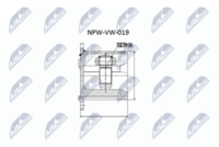 NTY NPW-VW-019 - Lado de montaje: Eje delantero, izquierda<br>Dentado exterior, lado de diferencial: 26<br>Dentado int. diferencial, lado engranaje: 28<br>Diámetro de junta tórica [mm]: 40<br>Número de fabricación: NPW-VW-010<br>