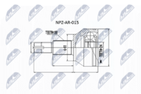 NTY NPZ-AR-015 - Lado de montaje: lado de rueda<br>Lado de montaje: Eje delantero<br>Longitud [mm]: 151<br>Peso [kg]: 2,39<br>Medida de rosca: M24X1,5<br>Dentado exterior, lado de rueda: 30<br>Dentado interno, lado de rueda: 24<br>Diámetro de junta tórica [mm]: 61<br>