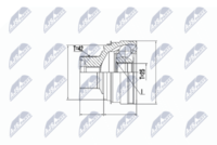 NTY NPZ-AU-055 - Lado de montaje: Eje delantero, izquierda<br>Lado de montaje: Eje delantero, derecha<br>Clase de caja de cambios: Caja de cambios manual<br>Clase de caja de cambios: Transmisión automática<br>Clase de caja de cambios: Transmisión automática CVT (continua)<br>Clase de caja de cambios: Transmisión de embrague doble<br>Número de fabricación: NPZ-AU-054<br>