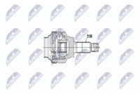 NTY NPZ-BM-017 - Lado de montaje: Eje trasero izquierda<br>Lado de montaje: Eje trasero, derecha<br>Dentado exterior, lado de rueda: 30<br>Dentado interno, lado de rueda: 28<br>Longitud [mm]: 133<br>Número de fabricación: NPZ-BM-013<br>