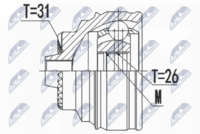 GSP 801684 - Lado de montaje: Eje delantero, derecha<br>Lado de montaje: lado de engranaje<br>Clase de caja de cambios: Caja de doble embrague 7 vel.<br>Longitud [mm]: 545<br>Dentado exterior, lado de diferencial: 27<br>Dentado int. diferencial, lado engranaje: 32<br>Diámetro de junta tórica [mm]: 35<br>