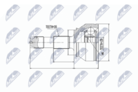 NTY NPZ-FT-038 - Clase de caja de cambios: Caja de cambios manual, 6 marchas<br>Lado de montaje: Eje delantero, izquierda<br>Lado de montaje: Eje delantero, derecha<br>Lado de montaje: lado de rueda<br>para OE N°: 46308371<br>Longitud [mm]: 198<br>Peso [kg]: 4,41<br>Medida de rosca: M33X1,5<br>Dentado exterior, lado de rueda: 35<br>Dentado interno, lado de rueda: 29<br>Diámetro de junta tórica [mm]: 71,5<br>