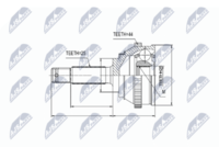 NTY NPZ-HY-545 - Lado de montaje: lado de rueda<br>Dentado exterior, lado de rueda: 25<br>Dentado interno, lado de rueda: 23<br>Diámetro de junta tórica [mm]: 50<br>Número de dientes, anillo ABS: 29<br>Diámetro exterior [mm]: 87<br>Número de fabricación: NPZ-HY-536<br>