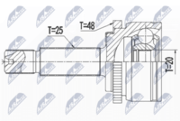 MDR MCV8K23 - Lado de montaje: Eje delantero, izquierda<br>Lado de montaje: Eje delantero, derecha<br>Clase de caja de cambios: Automática, 4 vel.<br>Clase de caja de cambios: Caja de cambios manual, 5 marchas<br>Clase de caja de cambios: Automático, 6 vel.<br>Longitud [mm]: 145,5<br>Peso [kg]: 1,89<br>Medida de rosca: M22X1,5<br>Dentado exterior, lado de rueda: 25<br>Dentado interno, lado de rueda: 20<br>Diámetro de junta tórica [mm]: 52,6<br>Número de dientes, anillo ABS: 48<br>