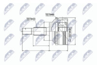 NTY NPZ-RE-020 - Lado de montaje: lado de rueda<br>Dentado exterior, lado de rueda: 21<br>Dentado interno, lado de rueda: 22<br>Diámetro de junta tórica [mm]: 51<br>Número de dientes, anillo ABS: 44<br>Diámetro exterior [mm]: 81<br>Número de fabricación: NPZ-RE-010<br>