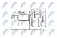 NTY NPZ-RE-041 - Lado de montaje: Eje delantero, derecha<br>Longitud [mm]: 451<br>Dentado exterior, lado de diferencial: 39<br>Dentado int. diferencial, lado engranaje: 27<br>Diámetro de junta tórica [mm]: 30<br>Número de fabricación: NPW-RE-044<br>