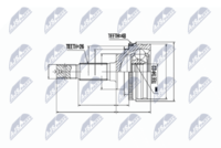 NTY NPZ-TY-016 - Lado de montaje: lado de engranaje<br>Lado de montaje: Eje delantero<br>Dentado exterior, lado de rueda: 23<br>Dentado exterior, lado de diferencial: 23<br>Dentado int. diferencial, lado engranaje: 23<br>Diámetro de junta tórica [mm]: 34<br>Diámetro exterior [mm]: 88<br>Número de fabricación: NPW-TY-005<br>