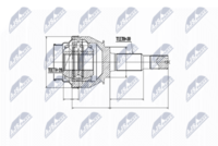 NTY NPZ-TY-095 - Lado de montaje: lado de rueda<br>Lado de montaje: Eje trasero<br>Peso [kg]: 3,396<br>Dentado exterior, lado de rueda: 30<br>Dentado interno, lado de rueda: 28<br>Diámetro de junta tórica [mm]: 58<br>Diámetro exterior [mm]: 100<br>long. de embalaje [cm]: 25,0<br>Ancho de embalaje [cm]: 10,5<br>h embalaje [cm]: 10,5<br>