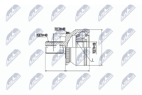 NTY NPZ-VV-019 - Lado de montaje: lado de rueda<br>Lado de montaje: Eje trasero<br>Dentado exterior, lado de rueda: 36<br>Dentado interno, lado de rueda: 29<br>Diámetro de junta tórica [mm]: 56<br>Número de dientes, anillo ABS: 88<br>Diámetro exterior [mm]: 71<br>Tipo de articulación: Junta homocinética a bolas<br>Artículo complementario / información complementaria 2: con anillo sensor ABS<br>Número de fabricación: NPZ-FR-046<br>