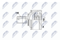 NTY NPZ-VV-021 - Lado de montaje: Eje delantero, izquierda<br>Lado de montaje: lado de rueda<br>Clase de caja de cambios: Caja automática, 8 marchas<br>Longitud [mm]: 116,0<br>Medida de rosca: M10X1,5<br>Dentado exterior, lado de rueda: 40<br>Dentado interno, lado de rueda: 26<br>Diámetro de junta tórica [mm]: 54<br>Nº de información técnica: without housing<br>