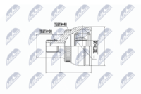 NTY NPZ-VW-029 - Lado de montaje: lado de rueda<br>Dentado exterior, lado de rueda: 38<br>Dentado interno, lado de rueda: 27<br>Diámetro de junta tórica [mm]: 60<br>Número de dientes, anillo ABS: 48<br>Número de fabricación: NPZ-FR-020<br>