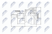 NTY NPZ-VW-036 - Lado de montaje: Eje delantero, izquierda<br>Lado de montaje: Eje delantero, derecha<br>Clase de caja de cambios: Caja de cambios manual, 5 marchas<br>Clase de caja de cambios: Transmisión automática<br>Clase de caja de cambios: Automática, 4 vel.<br>Clase de caja de cambios: Caja de cambios manual<br>Clase de caja de cambios: Caja de cambios manual, 6 marchas<br>Lado de montaje: lado de engranaje<br>Número de fabricación: NPZ-SK-005<br>