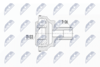 NTY NPZ-VW-043 - Lado de montaje: Eje trasero izquierda<br>Lado de montaje: Eje trasero, derecha<br>Dentado exterior, lado de diferencial: 33<br>Número de fabricación: NPW-VW-088<br>Ancho [mm]: 34<br>Diámetro [mm]: 86<br>