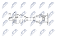 GSP 203310 - Lado de montaje: Eje delantero, derecha<br>Clase de caja de cambios: Caja de cambios manual, 6 marchas<br>Longitud [mm]: 613<br>Dentado exterior, lado de rueda: 38<br>Número de dientes, anillo ABS: 45<br>Diámetro 2 [mm]: 124<br>