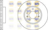 NAPA NBD5001 - Lado de montaje: Eje trasero<br>Diámetro exterior [mm]: 259<br>Altura [mm]: 43,2<br>Espesor de disco de frenos [mm]: 9<br>Espesor mínimo [mm]: 8<br>Diámetro de centrado [mm]: 62<br>corona de agujeros - Ø [mm]: 114,3<br>Diámetro de orificio para perno de rueda [mm]: 14,2<br>Número de orificios: 5<br>Tipo de disco de frenos: macizo<br>Superficie: revestido láminas de zinc<br>Número de piezas necesarias: 2<br>