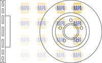 NAPA NBD5271 - Lado de montaje: Eje trasero<br>Diámetro exterior [mm]: 280<br>Altura [mm]: 50,8<br>Espesor de disco de frenos [mm]: 11<br>Espesor mínimo [mm]: 9<br>Diámetro de centrado [mm]: 63,5<br>corona de agujeros - Ø [mm]: 108<br>Diámetro de orificio para perno de rueda [mm]: 13,7<br>Número de orificios: 5<br>Tipo de disco de frenos: macizo<br>Superficie: revestido láminas de zinc<br>Número de piezas necesarias: 2<br>