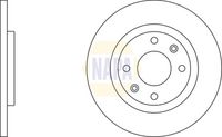 NAPA NBD5513 - Lado de montaje: Eje delantero<br>Altura [mm]: 27<br>Tipo de disco de frenos: ventilado<br>Espesor de disco de frenos [mm]: 20<br>Diámetro exterior [mm]: 266<br>Número de orificios: 4<br>Diámetro de centrado [mm]: 66<br>corona de agujeros - Ø [mm]: 108<br>