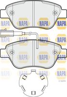 NAPA NBP1765 - Lado de montaje: Eje delantero<br>Espesor [mm]: 17<br>Ancho [mm]: 123<br>Número de indicadores de desgaste [por eje]: 2<br>Altura 1 [mm]: 53<br>Contacto avisador de desgaste: con contacto de aviso de desgaste incorporado<br>Sistema de frenos: Bosch<br>Longitud contacto de aviso [mm]: 215<br>Artículo complementario / información complementaria 2: con pernos<br>