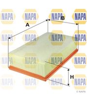 NAPA NFA1258 - Longitud [mm]: 292<br>Ancho [mm]: 176<br>Altura [mm]: 70<br>Tipo de filtro: Cartucho filtrante<br>