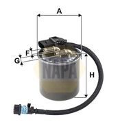 NAPA NFF2222 - Altura [mm]: 100<br>Diámetro exterior [mm]: 90<br>Tipo de filtro: Filtro de tubería<br>Ø entrada [mm]: 8<br>Ø salida [mm]: 10<br>