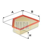 NAPA NFA1518 - Zonas climáticas: no para zonas con clima frío<br>Ancho [mm]: 234<br>Ancho 1 [mm]: 103<br>Tipo de filtro: Cartucho filtrante<br>Altura [mm]: 53<br>Longitud [mm]: 275<br>