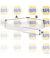 NAPA NFC4312 - Longitud [mm]: 275<br>Ancho [mm]: 223<br>Altura [mm]: 40<br>Tipo de filtro: Filtro de carbón activado<br>