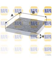 NAPA NFC4316 - Tipo de filtro: Filtro antipolen<br>Longitud [mm]: 225<br>Ancho [mm]: 202<br>Altura [mm]: 28<br>